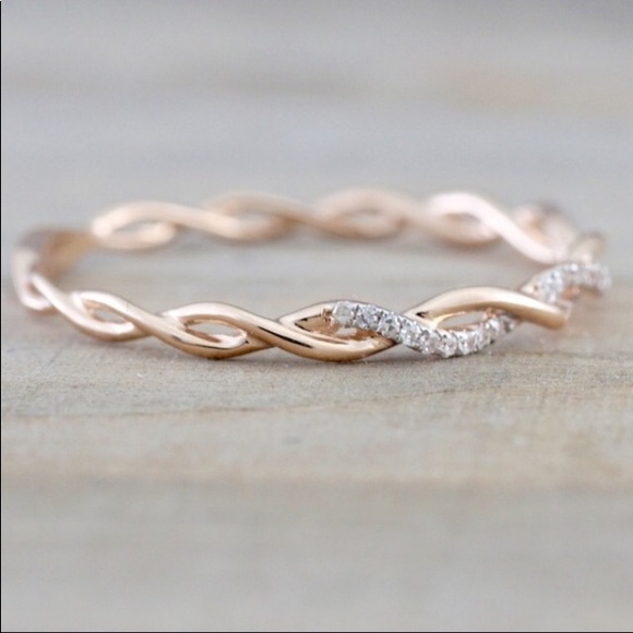 NEW925Plated🌟SparkleTwistRose/Gold/SilverRing⚡️HP - Picture 3 of 4